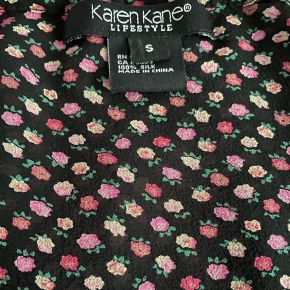 Karen Kane 100% Silk Boho Floral Lace Bell Sleeve Blouse | Size S - Picture 9 of 11
